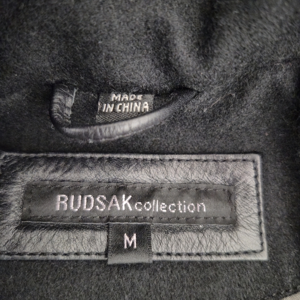 Rudsak Black Wool Coat/ peacoat/ jacket with Leeather Trim , Women Size M - Picture 5 of 16